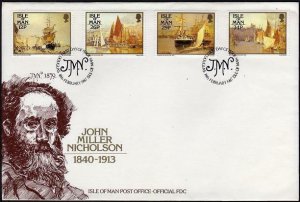 Isle of Man 327-330 FDC. Harbor Scenes,Ships.Paintings.