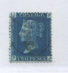 1858 2d Blue Plate 13 FJ used