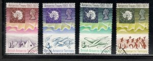 1971 British Antarctic Territory BAT Sc# 39-42 Birds, Animals, Map, QEII Used