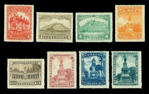 MEXICO 1923  PICTORIALS - no watermark set  - Scott# 634-641 mint MH