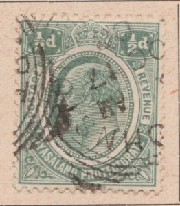 NYASALAND 1908 WMK MULT CROWN CA 1/2d Used Stamp A30P13F41677-