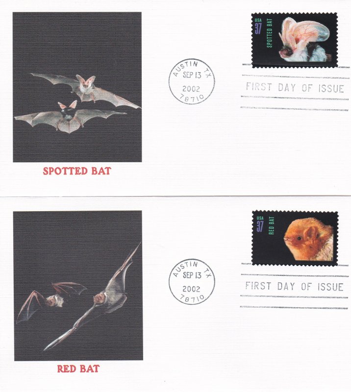 United States # 3661-3664, American Bats, Fleetwood First Day Cover