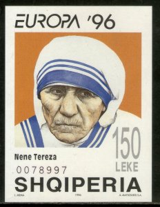 Albania 1996 Mother Teresa Nobel Prize Winner Sc 2508 M/s MNH # 963