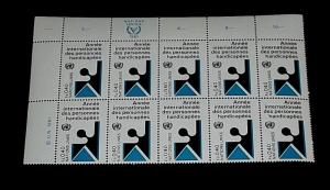 U.N. 1981 GENEVA #99, YEAR OF THE DISABLED. INSC. BLK/10, NICE!! LQQK!!