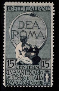 Italy Scott 122 Mint Hinged 1911 Glory of Rome, key stamp of set CV$37.50