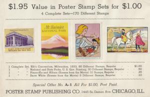 Great Advert Sheet for Poster Stamp Publishing Co, Chicago. C1942. 216x140mm. 