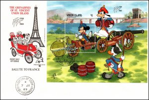 St Vincent Grenadines Union Island 242-250 Disney's Set of Four U/A FDCs