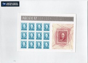 Scott #3139 Ben Franklin Sheet of 12 Stamps (Pacific 97 Collection) - Sealed