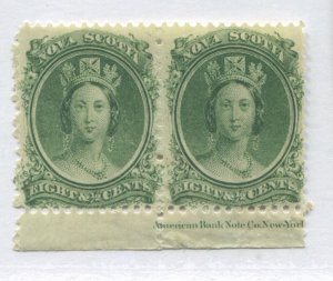 Nova Scotia 1860 8 1/2 cents pair unmounted mint NH