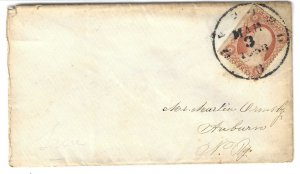 Scott # 26A  Lot E954   3c Washington  dull red  Type IV  on Envelope   Used