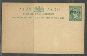 MALAYA PERAK 1C GREEN OVERPINT LOT OF 10 MINT POSTAL STATIONERY POSTCARDS SHOWN