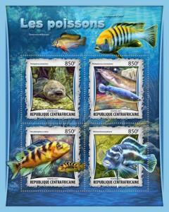 CENTRAFRICAINE 2017 SHEET FISHES MARINE LIFE