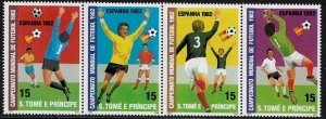 St Thomas & Prince Is #647 MNH Strip - World Cup Soccer