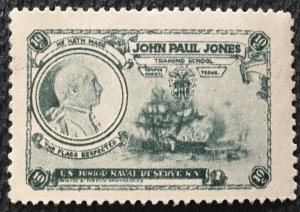 USA Single John Paul Jone Training School Charity Label Paper Adhesion L31