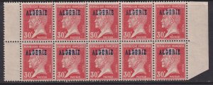 Algeria, Scott 14 (Yvert 15), MNH block of ten