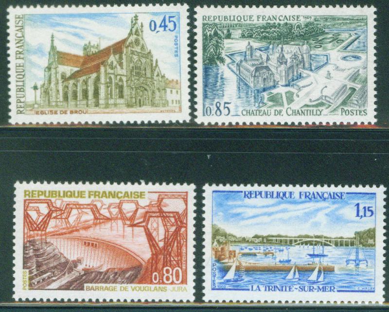 FRANCE Scott 1232-35 MNH** 1969 tourism set