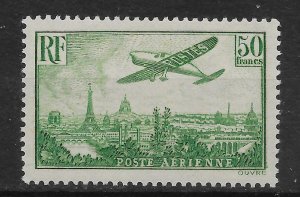 FRANCE SG540 1936 50f YELLOW-GREEN MNH