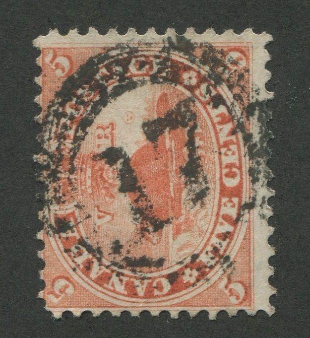 CANADA #15 USED 4-RING NUMERAL CANCEL 17 (.01)