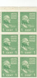 Scott# 804b - ERROR MISCUT- PARTIAL PLATE # -  booklet pane of 6 - MNH