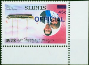 St Kitts 1983 Royal Wedding 45c on $2.50 SG024fd Opt Inverted V.F MNH