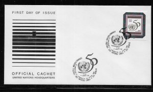 UN Geneva 262 50th UN on Headquarters Cachet FDC