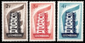 1956 Luxembourg Sc #318-20 Europa - Rebuilding Europe - MH stamp set Cv$65.60