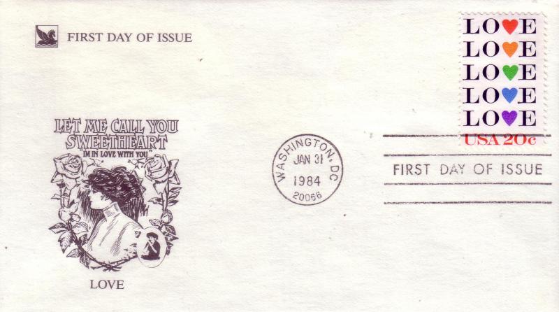 US FDC Sc.# 2072 LOVE Stamp 1984 L792