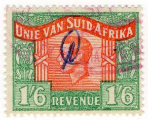 (I.B) South Africa Revenue : Duty Stamp 1/6d (language error)