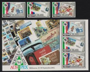 Norfolk 'Ausipex' International Stamp Exhibition Melbourne 3v+MS SG#343-MS346