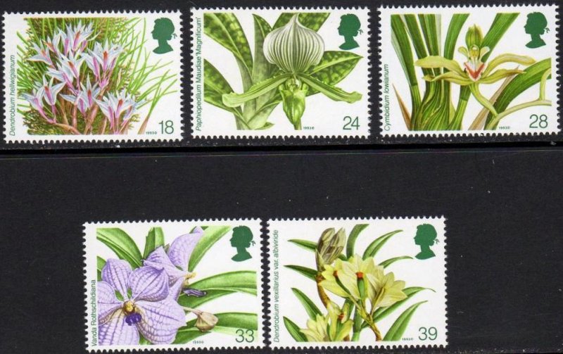 1993 Great Britain ,Orchids Flowers    MNH Set # 1493-1497