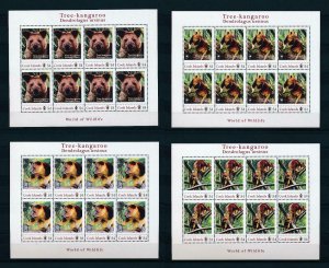 [107549] Cook Islands 2012 Wild life Tree-Kangaroo 4 Complete sheets MNH