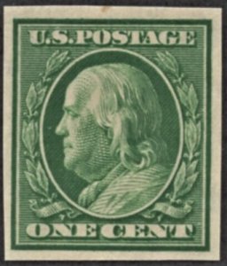 US 343 MNH VF/XF 1 Cent Washington Imperfporate D/L Wtrmk