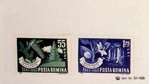 Romania Sc 1580-1 MNH Set of 1963 - Forest Reform