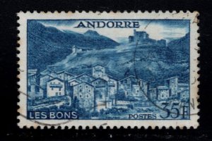 (French) Andorra Scott 137 Used 35 Franc stamp