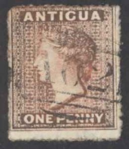 Antigua Sc# 2 Used 1863-1867 1p dull rose Queen Victoria