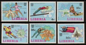 LIBERIA SG1260/65 1976 WINTER OLYMPICS GAMES MNH