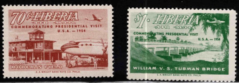 LIBERIA Scott C86-C87 MH* Airmail stamps