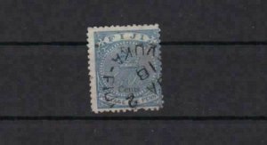 fiji  used 1872 2 cent  overprint on one penny stamp  ref r15626