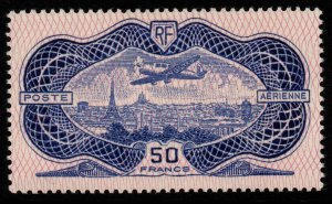 FRANCE SG541 1936 50f ULTRAMARINE AIR STAMP MNH
