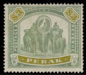 MALAYSIA - Perak QV SG78, $3 green & ochre, M MINT. Cat £700.