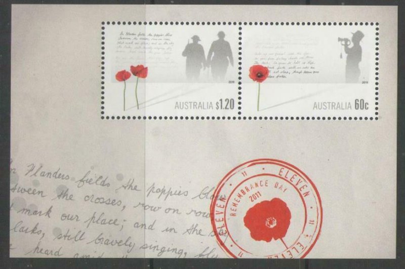 AUSTRALIA SGMS3681 2011 REMEMBRANCE DAY MNH 