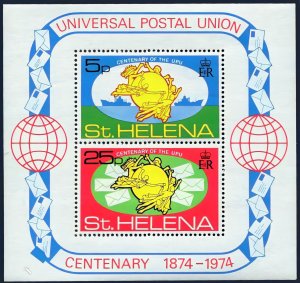 St.Helena 1974 Sc#284a. UPU CENTENARY/SHIPS Souvenir Sheet MNH