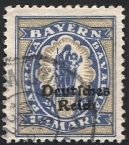 BAVARIA Germany  1920 Sc 267  1-1/4 Mark Used  -  Madona & Child