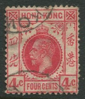 Hong Kong - Scott 111 - KGV - Definitive - Used - Single 4c Stamp