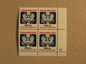 USPS Scott O128 4c Official Mail USA 1983 Mint NH Plate B...