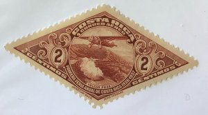 Costa Rica 1937 Scott C29 MH - 2c, 1st annual Fair, Airplane over Poa's ...