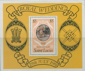 St Lucia 1981 SG579 Royal Wedding MS MNH