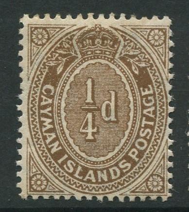 Cayman Islands - Scott 31 - Shield -1908 - MH - Single 1/4d Stamp