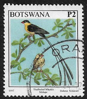 Botswana #634 Used Stamp - Shafttailed Whyduh - Bird