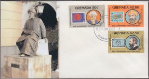 GRENADA Sc #1338-40.1 FDC 40th ANN of the UNITED NATIONS with FAMOUS PEOPLE